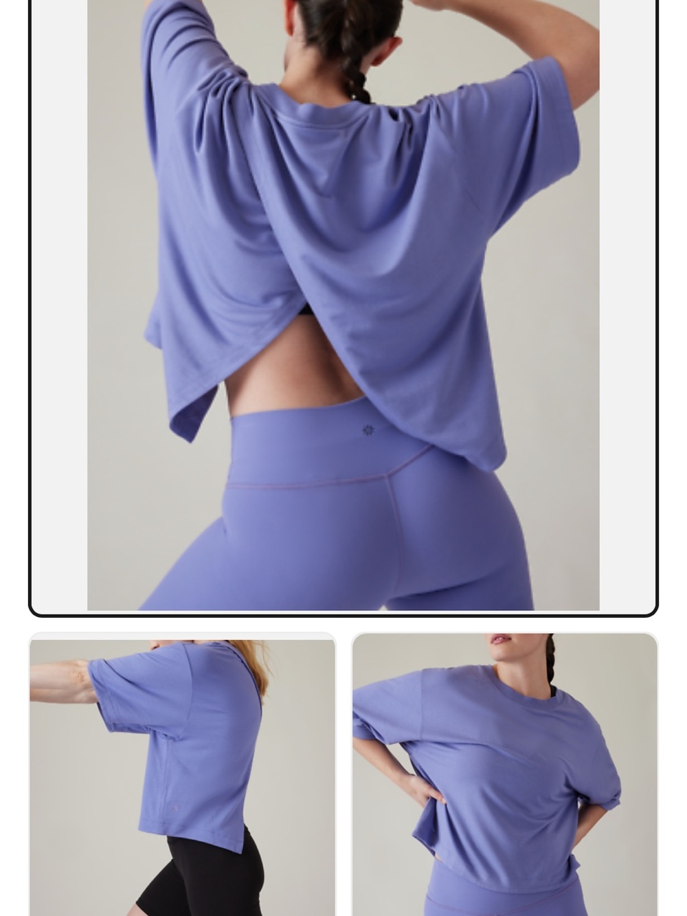 Athleta Adonis Blue Loose Fitting Tee Flowy